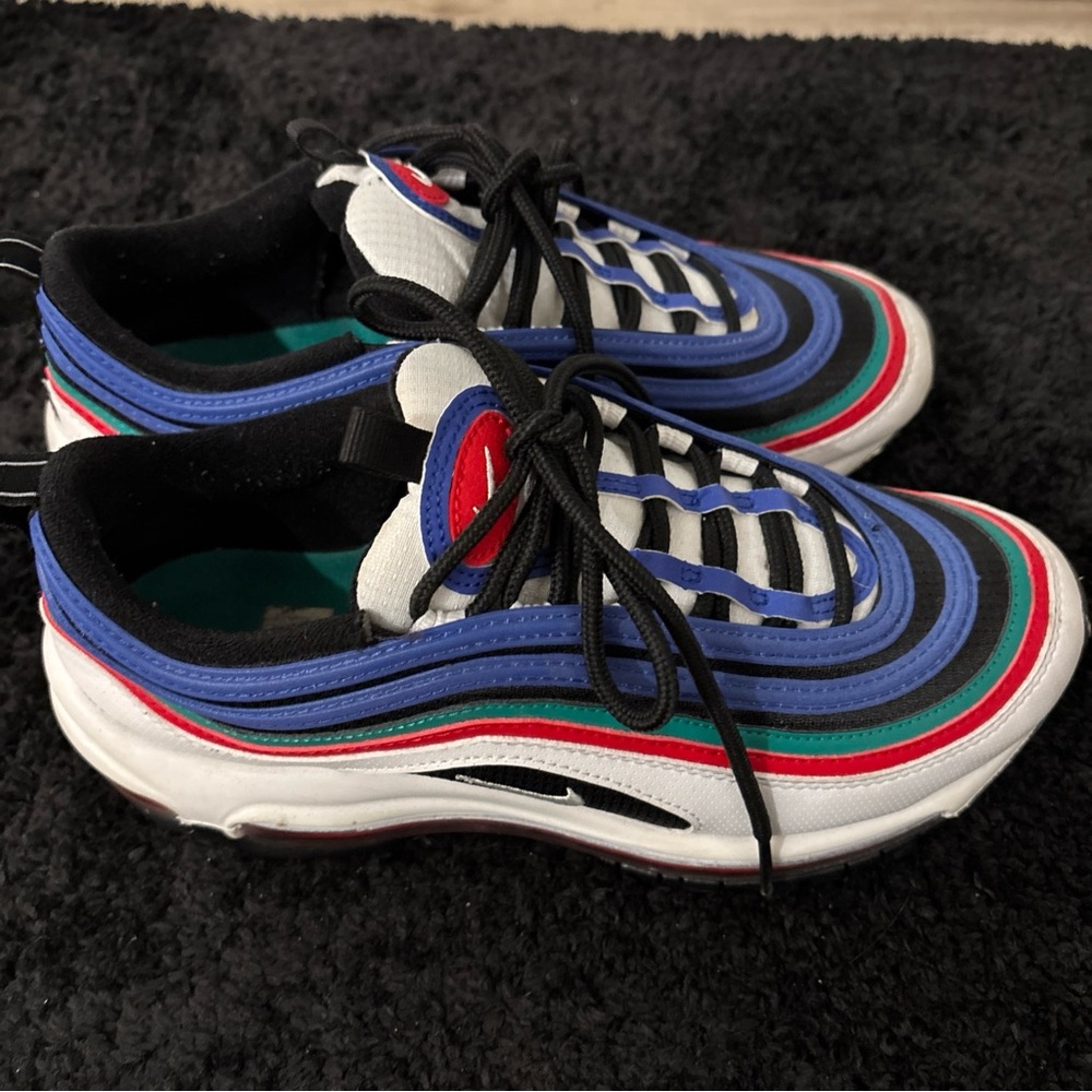 Nike Airmax 97 Green blue red 5.5y or 7 women